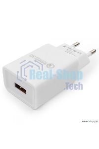 Сетевое зарядное устройство Cablexpert MP3A-PC-16, QC 3.0, 100/220V - 1 USB порт 5/9/12V, белый