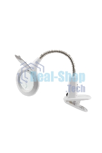 Лупа настольная 3D+12D Rexant с подсветкой 60 LED, прищепка, белая