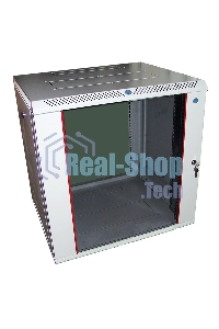 Шкаф настенный ЦМО ШРН-М-12.500 12U 600x520мм пер.дв.стекл съемные бок.пан. 50кг серый