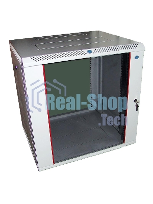 Шкаф настенный ЦМО ШРН-М-12.500 12U 600x520мм пер.дв.стекл съемные бок.пан. 50кг серый