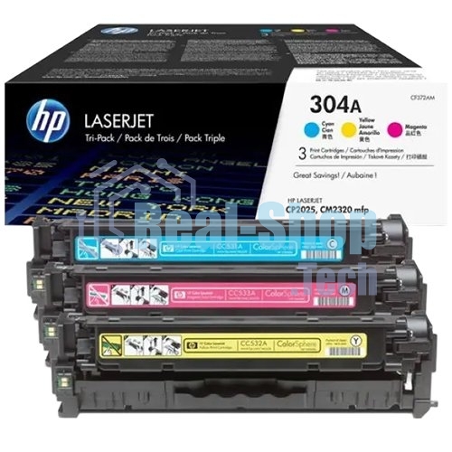 Картридж лазерный комплект HP CF372AM голубой/пурпурный/желтый для Color Laser Jet CP2025, CM2320mfp (3 х 2800)