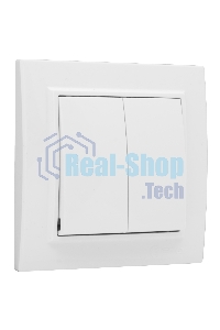 Выключатель 2-клавишный СП,10А, белый EKF Basic Минск