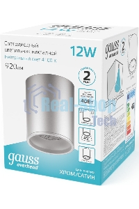 Светильник светодиодный накладной Gauss HD004 12W (хром сатин) 4100K 79x100мм HD004