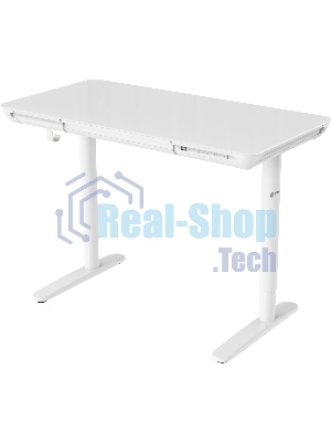 Стол компьютерный Cactus CS-EGD-WT-LED столешница закаленное стекло, белый каркас белый