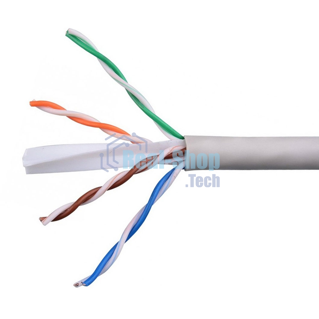 Кабель Cablexpert UPC-6055-4-CU, UTP indoor 4x2x0.55, медный, кат.6, однож., 305м, coil, серый