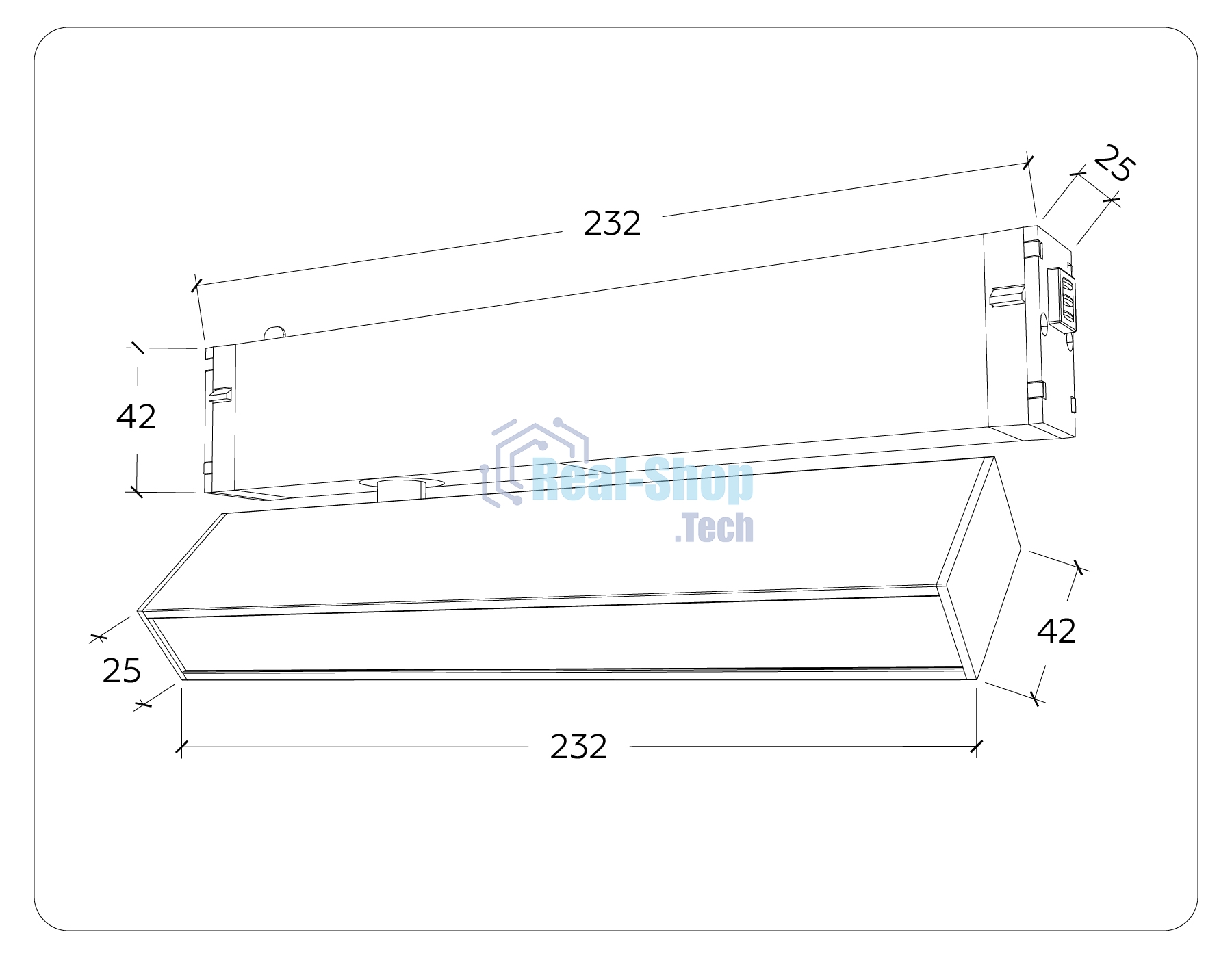 Управляемый светодиодный светильник для шинопровода Magnetic Ambrella light GL1321 WH белый IP20 12W 3000K-6400K 220V 120° 232*25*112 (Без ПДУ)