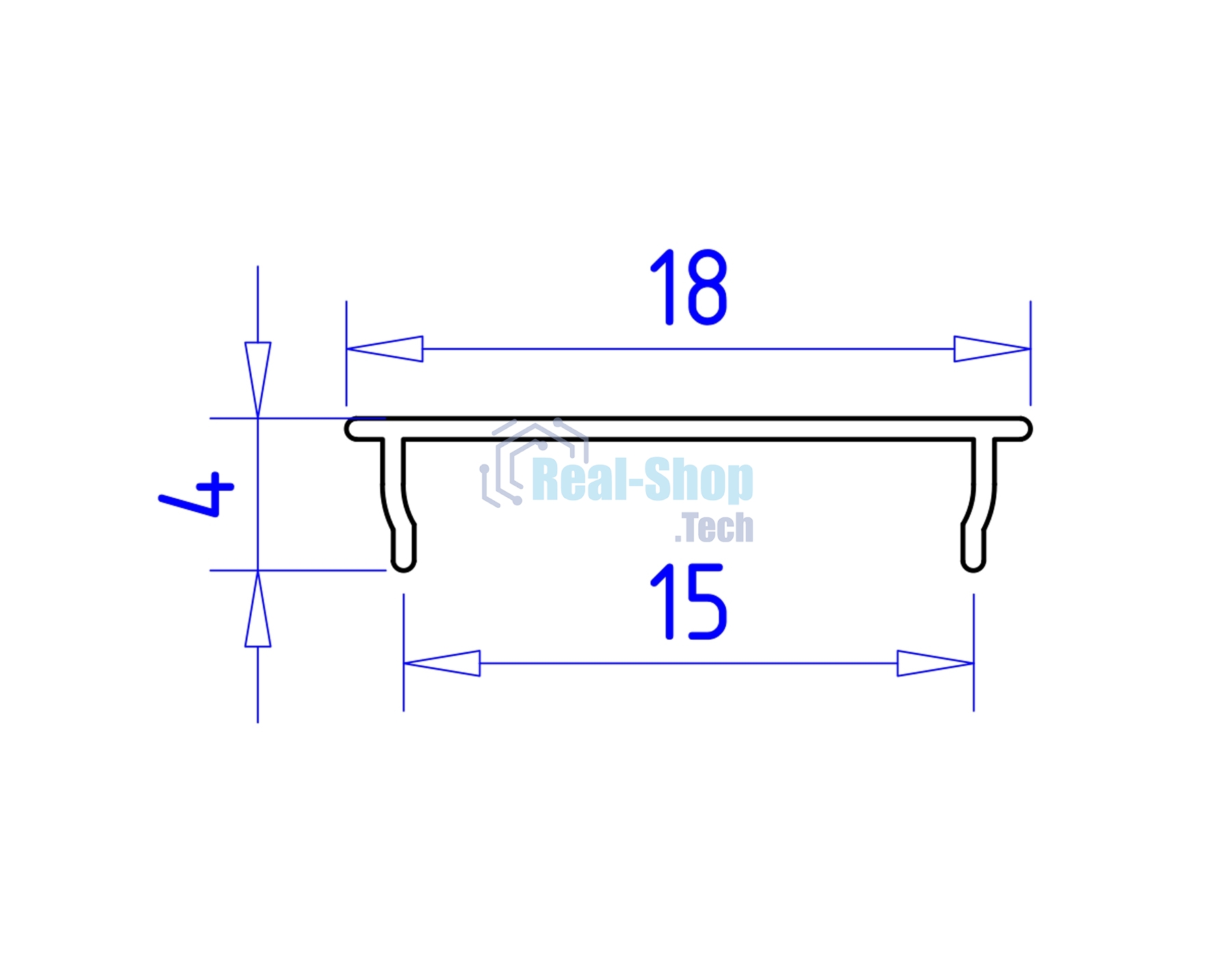 Алюминиевый профиль Ambrella light GP1500AL серебро 2000*18*4
