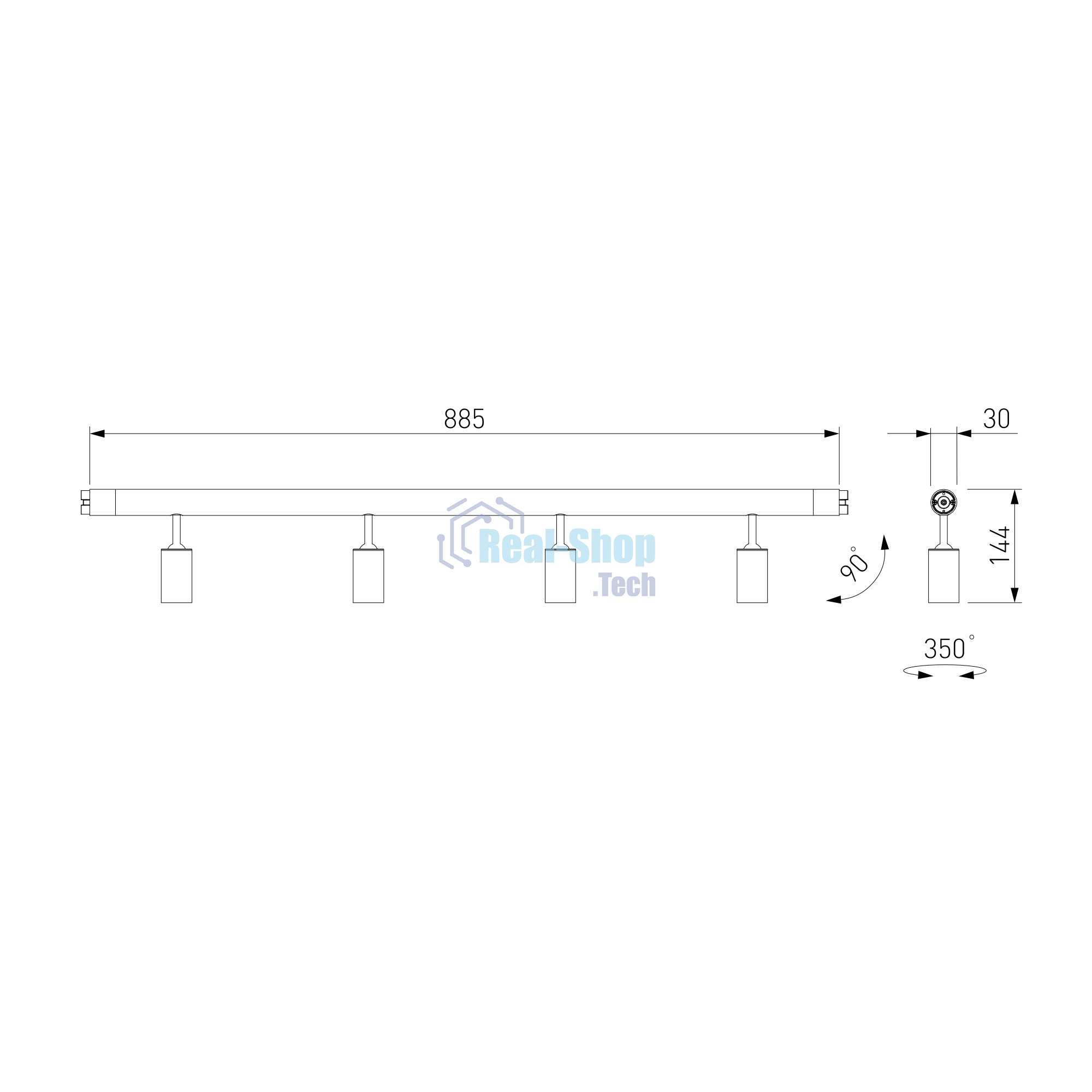 Трековый светильник Module System 18W 3000K (черный) 85177/01