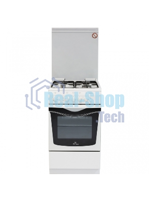 Плита газовая De Luxe 506040.04Г (КР) ЧР белый, конфорок 4 шт, духовка 54 л, 50 см x 85 см x 60 см