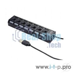 USB-концентратор USB 2.0 Gembird UHB-U2P7-02, 7 портов, питание, блистер