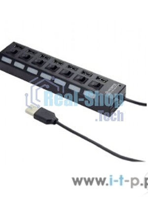 USB-концентратор Gembird UHB-U2P7-02, USB 2.0, USB 7 портов, USB/Адаптер: 5 В / 2 A