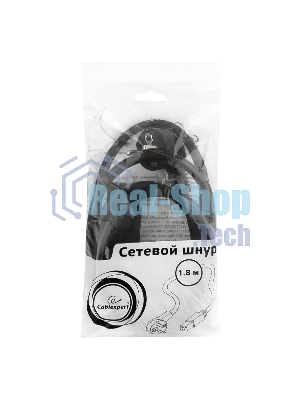 Кабель питания для UPC Gembird/Cablexpert, 1.8м, Schuko-С19, 16А, черный, с заземлением
