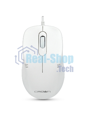 Мышь проводная Crown CMM-502 белый, 1000 dpi, USB, кнопки - 3