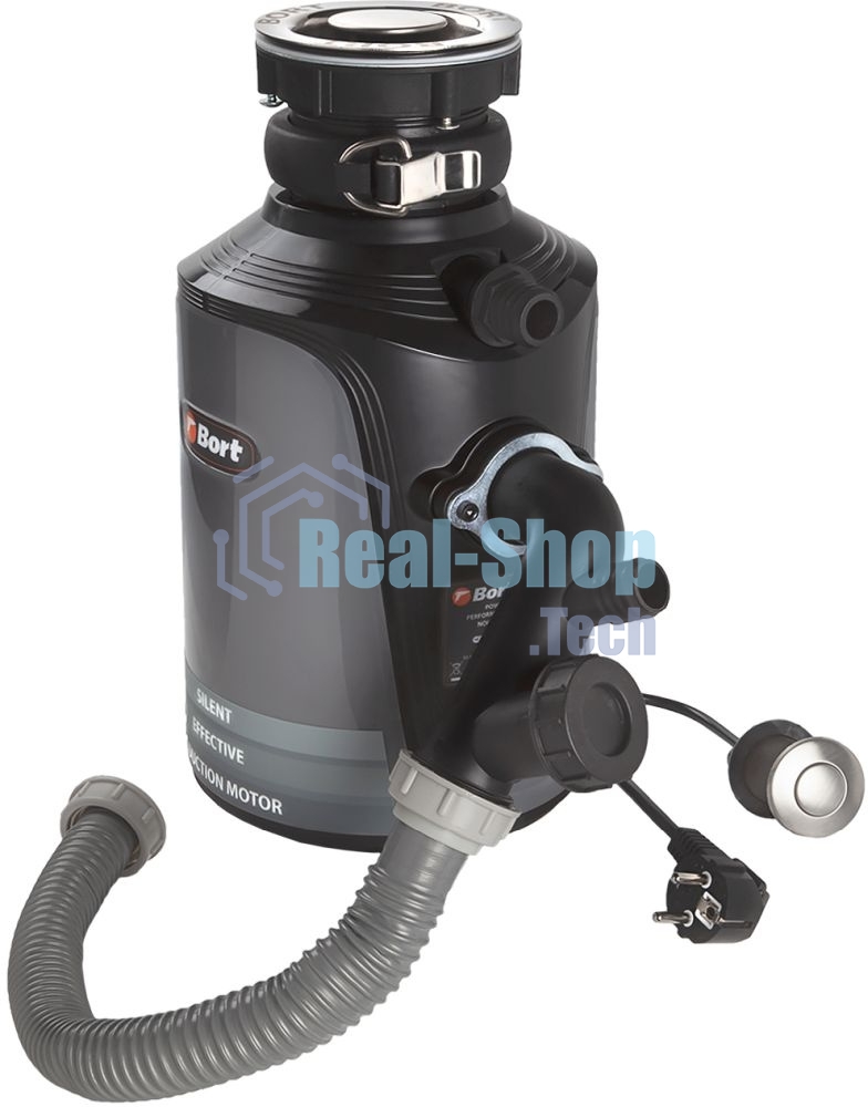 Измельчитель пищевых отходов Bort Alligator Plus, 750 Вт., объем 1 450 мл., пневмовыключатель