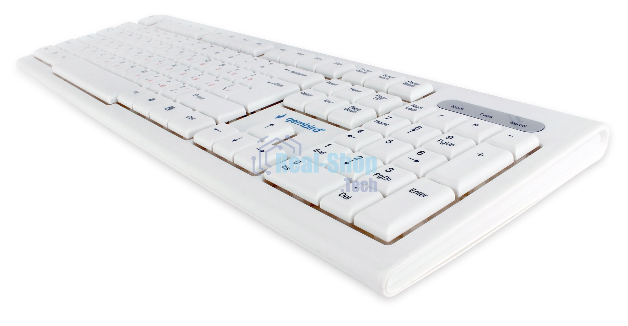 Клавиатура проводная Gembird KB-8354U, USB, бежевый/белый