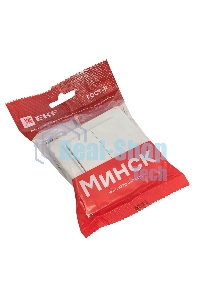 Выключатель 2-клавишный СП,10А, белый EKF Basic Минск