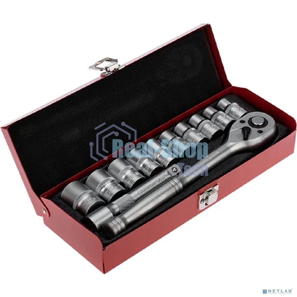 Набор торцевых головок Rexant 1/2, головки 10-24 мм, с трещоточным ключом, 12 предметов