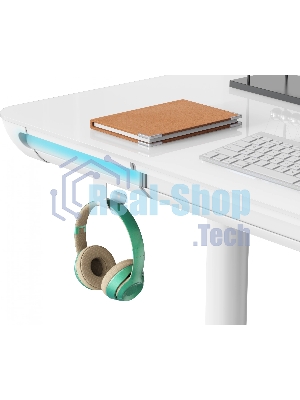 Стол компьютерный Cactus CS-EGD-WT-LED столешница закаленное стекло, белый каркас белый