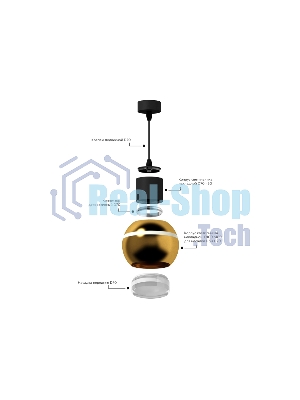 Корпус светильника C1105 PYG золото желтое полированное D100*H80mm MR16 GU5.3 LED 3W 4200K