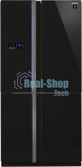 Холодильник Sharp SJ-FS97VBK черное стекло трехкамерный 393/207 л морозилка снизу