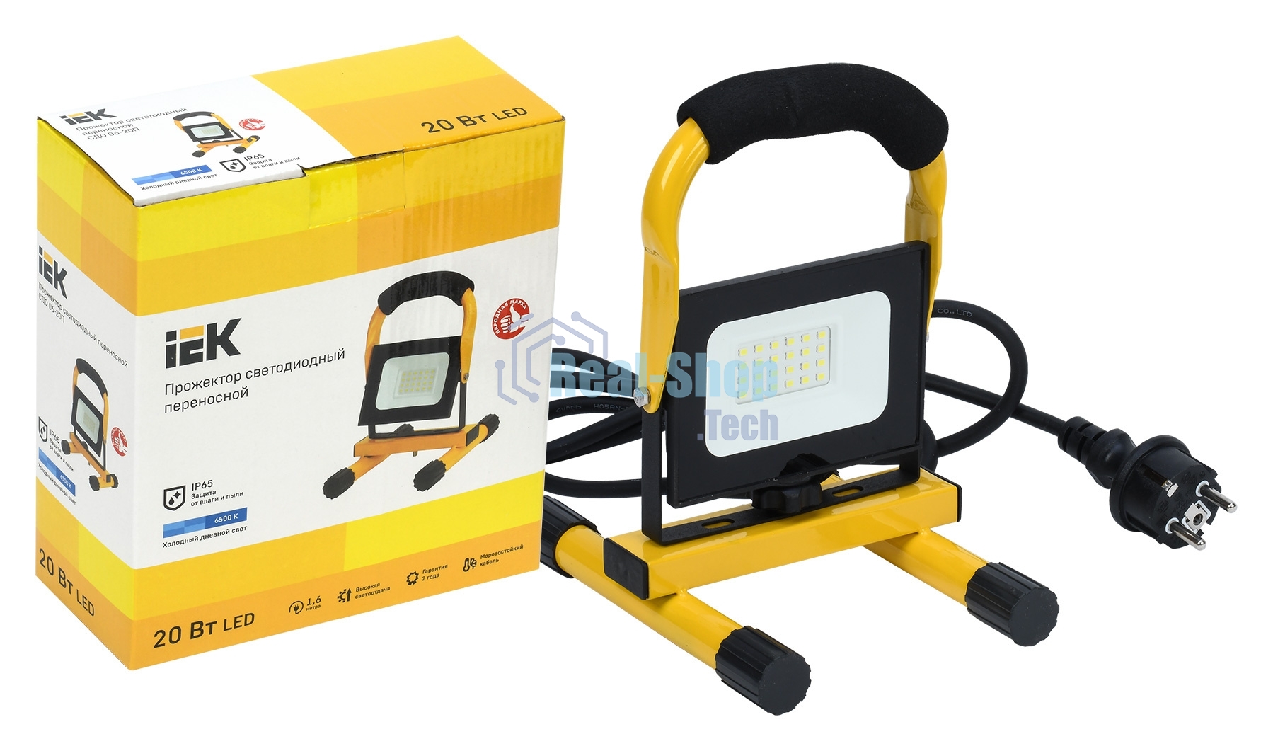 Прожектор светодиодный Iek LPDO603-020-65-K02 СДО 06-20П переносной 6500К IP65 черный