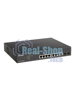 Коммутатор D-Link DGS-1100-10MPPV2/A3A, 8×1 Гбит/с + 2×1 Гбит/с SFP, настраиваемый