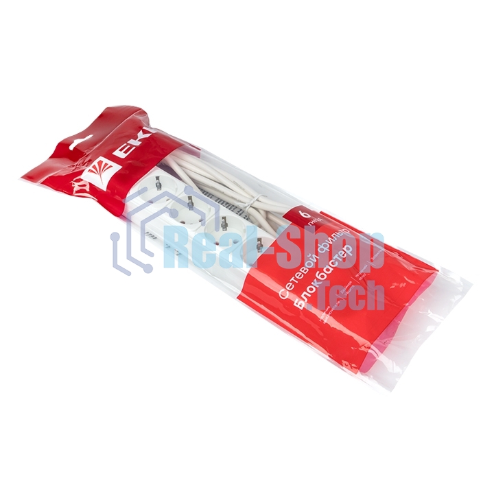 Сетевой фильтр EKF UFP10-375-6-03 6x3 м 10А/2,2 кВт с выкл. c/з ПВС 3х0,75 Блокбастер EKF PROxima