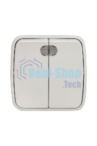 Выключатель 2-клавишный ОП 10А с индикатором белый EKF Basic Минск