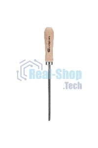 Напильник Сибртех, 150 мм, круглый, деревянная ручка