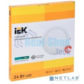 Светильник Iek LDVO0-1609-1-24-4000-K01 ДВО 1609 белый круг LED 24Вт 4000 IP20 алюм. корпус, диам 295 мм