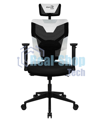 Кресло Aerocool GUARDIAN Ice Blue голубой, сетка, 150 кг, подголовник, регулируемые подлокотники, механизм качания, поясничная подушка