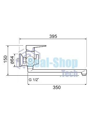 SL141-006E Смеситель для ванны, ø35