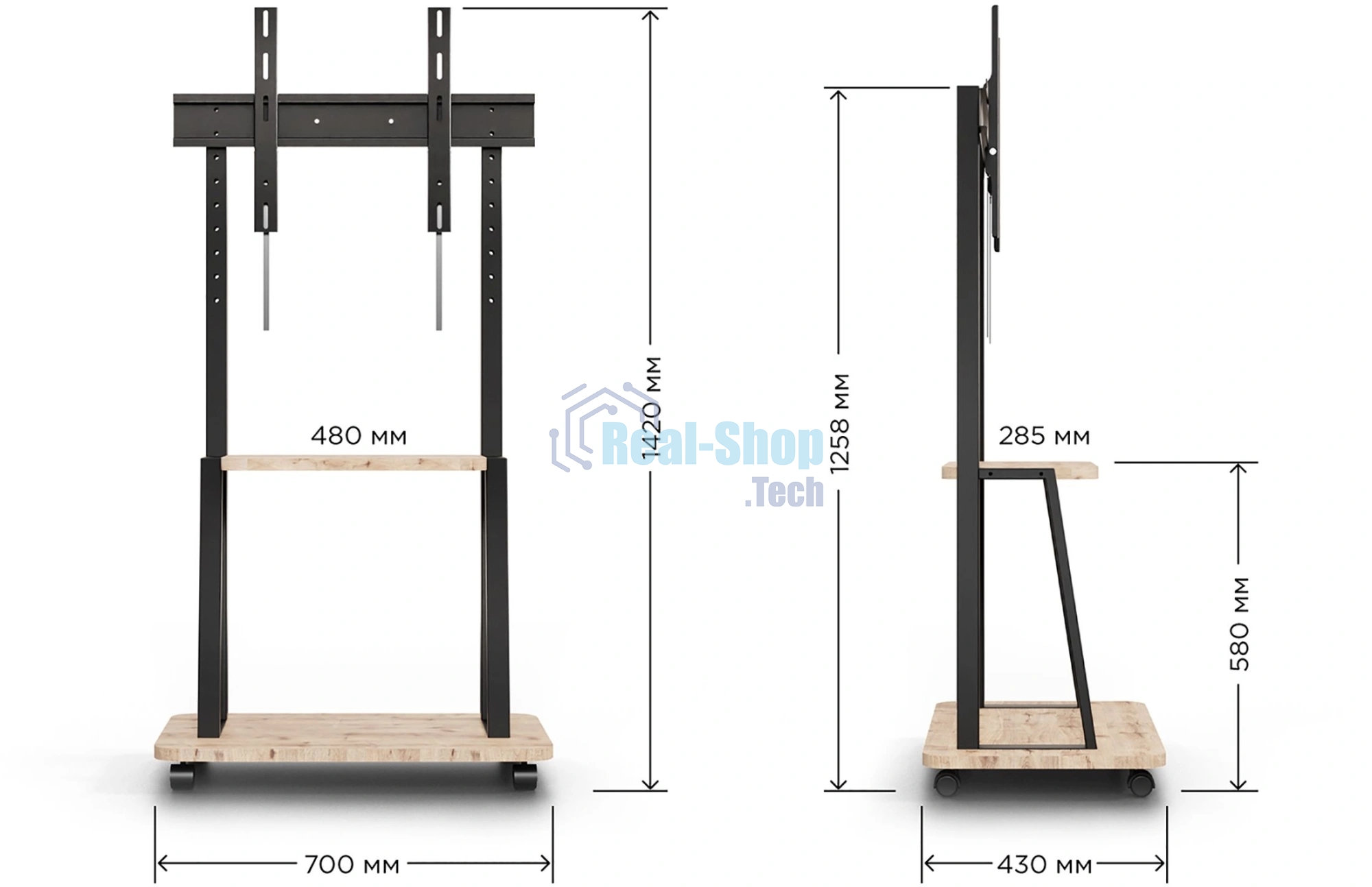 Стойка для телевизора Holder PR-108 черный/керамика 32