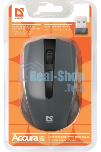 Мышь беспроводная Defender Accura MM-935 серый, 1600 dpi, радиоканал, USB, кнопки - 4