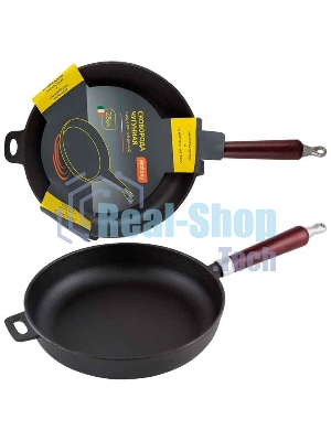 Сковорода MALLONY CIF28-W чугунная с деревянной ручкой, диам - 28 см