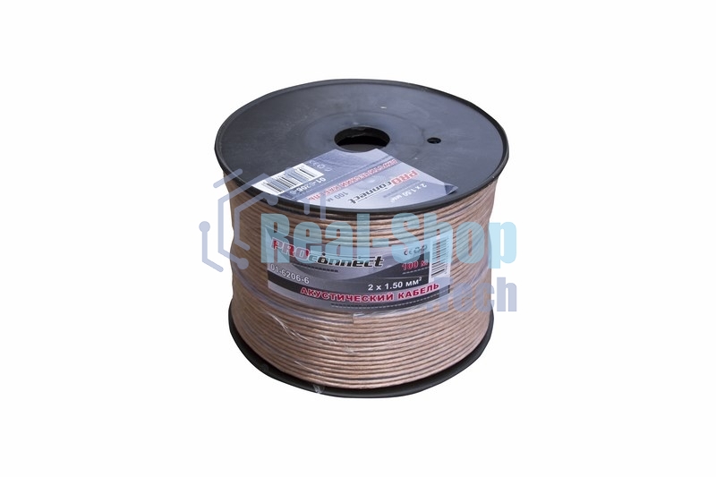 Кабель акустический PROconnect 2х1,50 мм², прозрачный BLUELINE, бухта 100 м