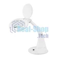 Лупа настольная 3D+12D Rexant с подсветкой 60 LED, белая