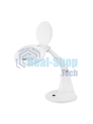 Лупа настольная 3D+12D Rexant с подсветкой 60 LED, белая