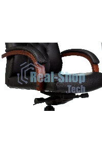 Кресло руководителя Бюрократ T-9928WALNUT черный, кожа, крестовина металл/дерево
