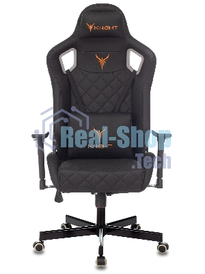 Кресло Knight OUTRIDER черный, экокожа, 120 кг, механизм качания