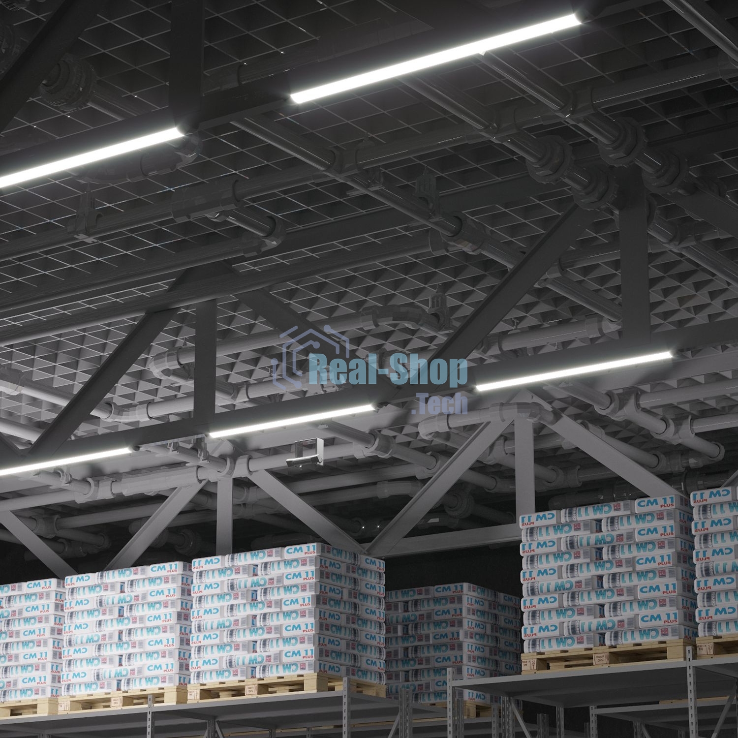 Светильник светодиодный Gauss IP40 1200x76x24мм 36W 3200lm 4000K WLF-2 сталь