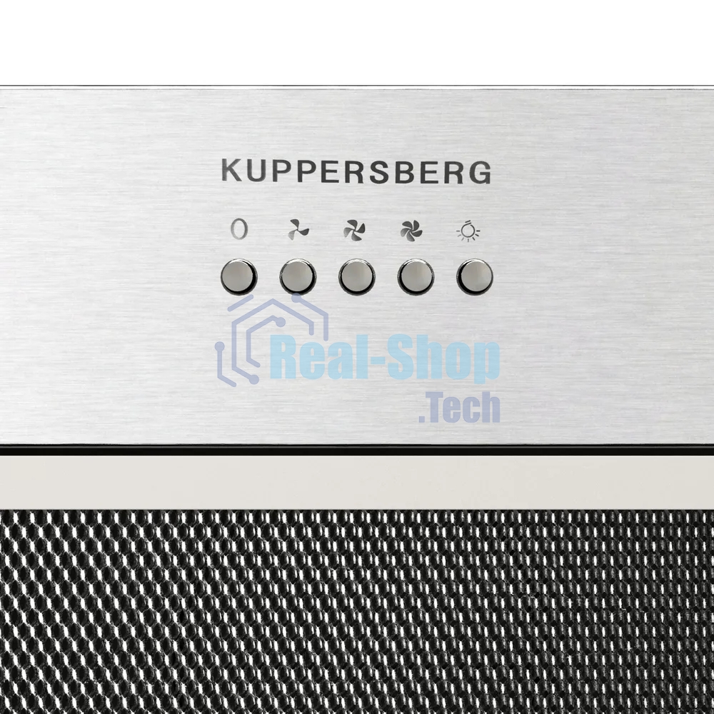 Встраиваемая вытяжка Kuppersberg INPUSH 60 X, High-Tech, 60 см, механическое управление, обратный клапан, 3 скорости, 780 м3/ч, периметральное всасывание, угольный фильтр KF-SC 2 (опция), уровень шума 62 дБ, нержавеющая сталь