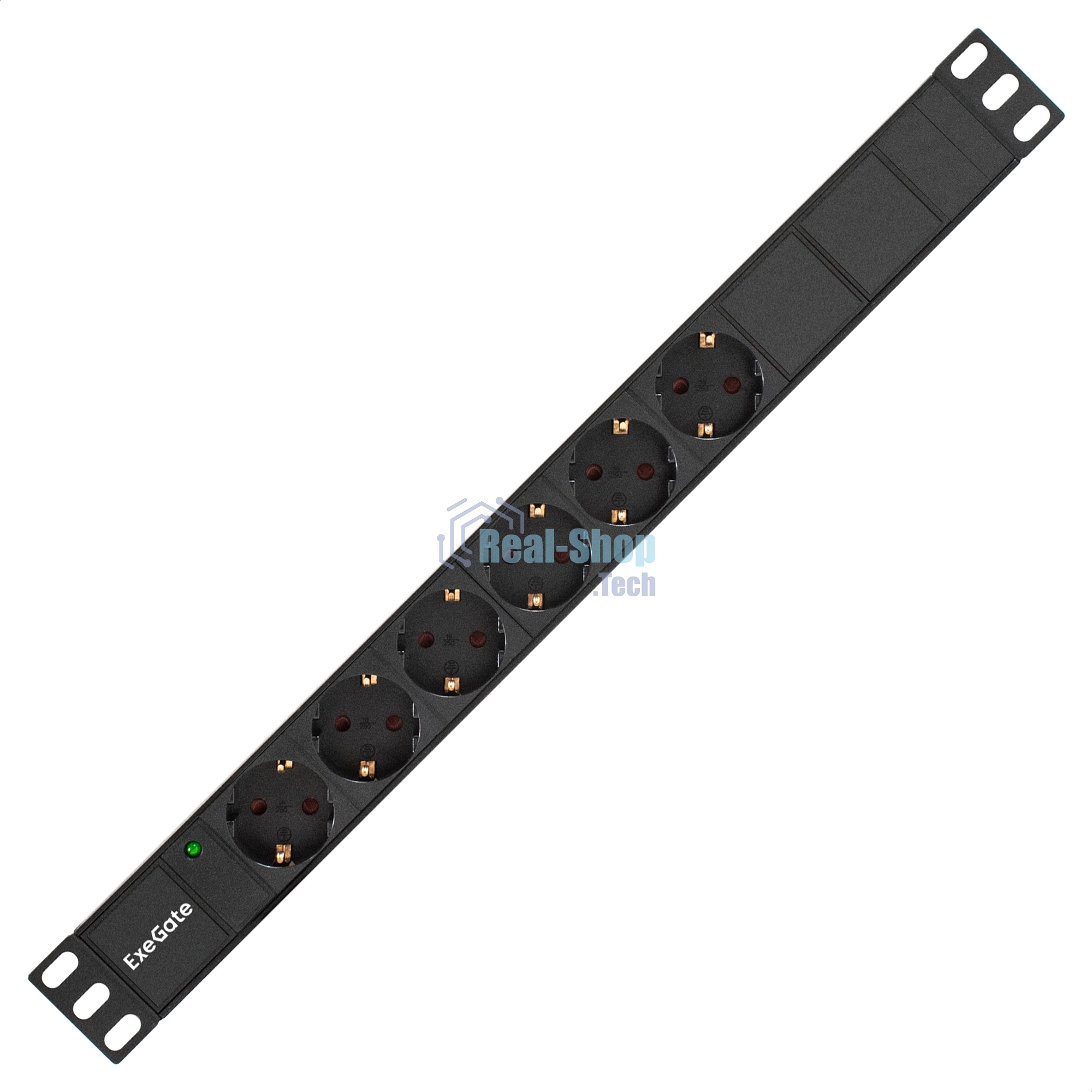 Блок розеток горизонтальный ExeGate ServerPro PDU-19H602 Al-6S-EU2, 19