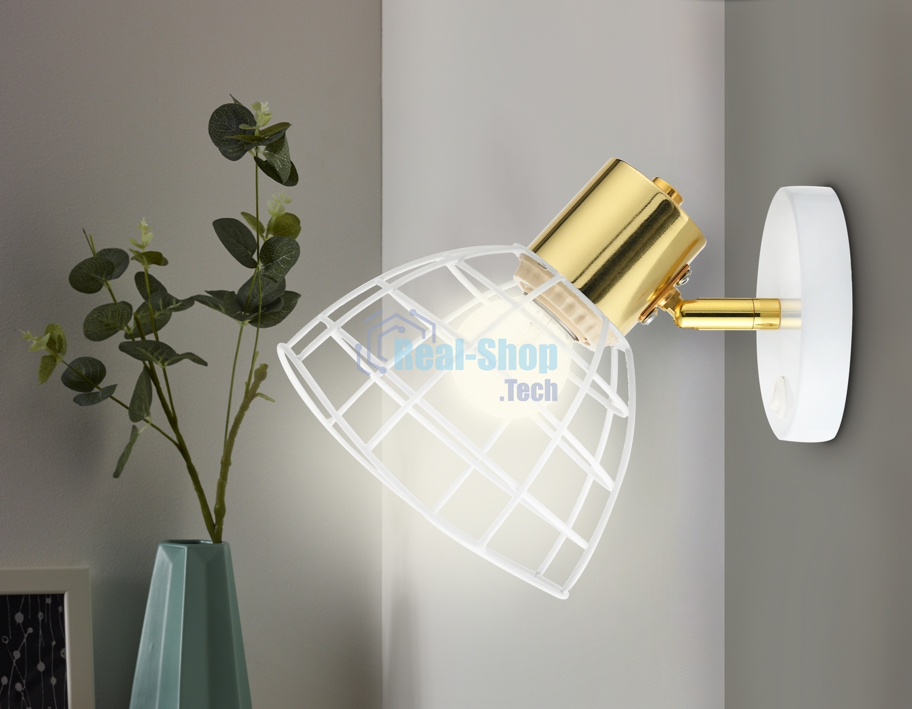 Светильник Ambrella light TR8600 WH/GD белый/золото E27 max 40W 154*145*205