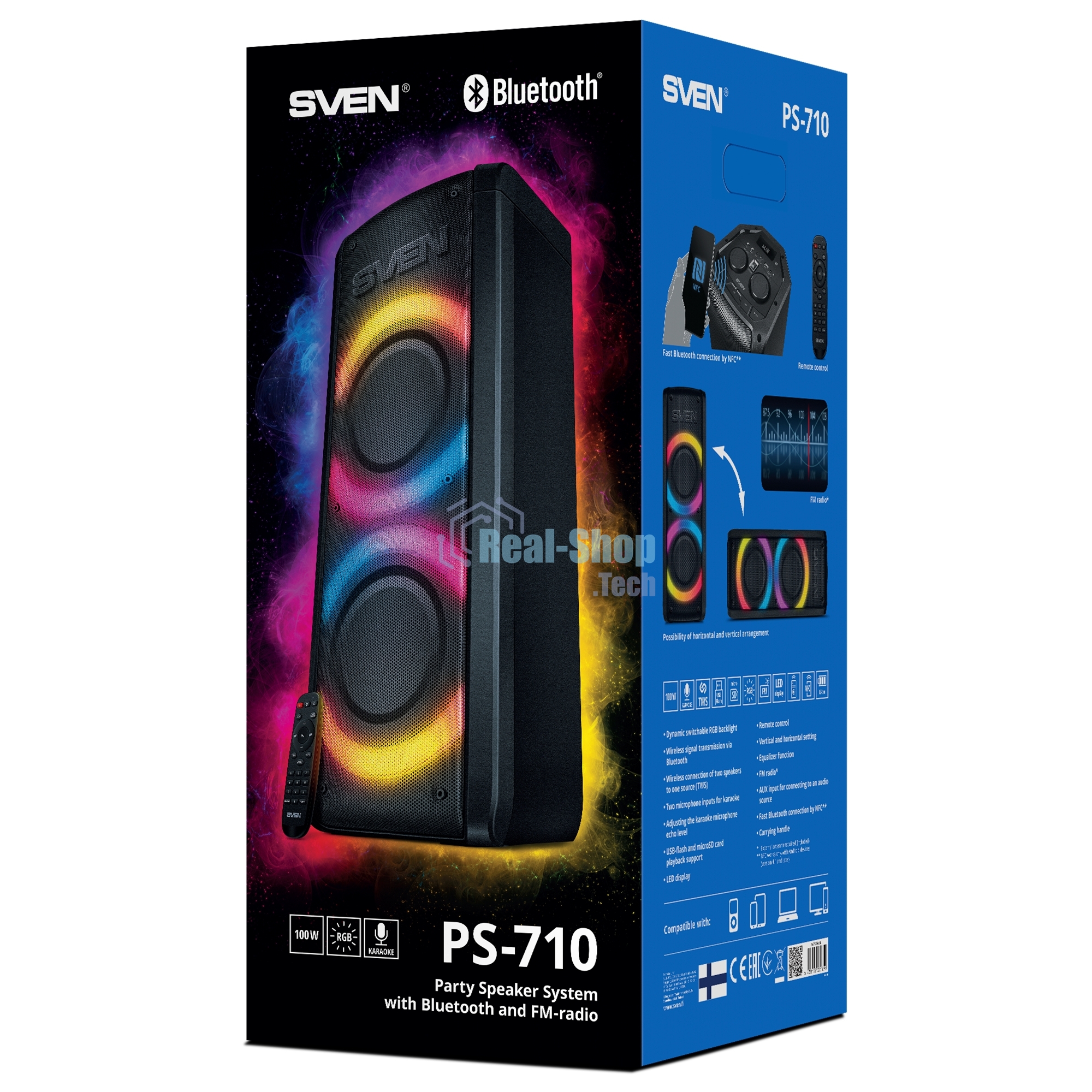 Портативная акустика SVEN АС PS-710 черный 100 Вт Bluetooth