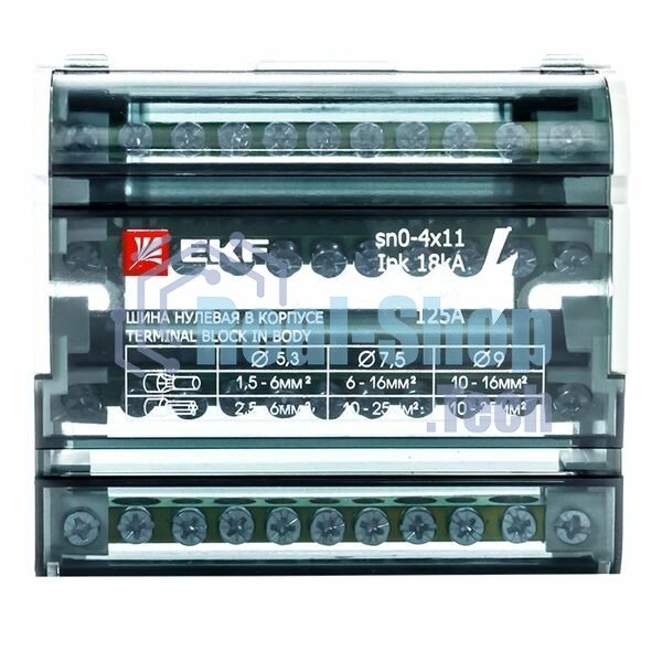 Шина нулевая в корпусе 4х11 EKF sn0-4x11