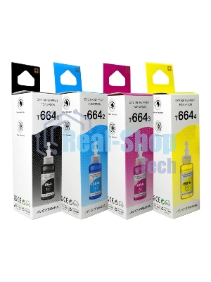 Комплект чернил NVP T664 для аппаратов Epson (4 цвета по 70 мл) (в коробках) совместимые