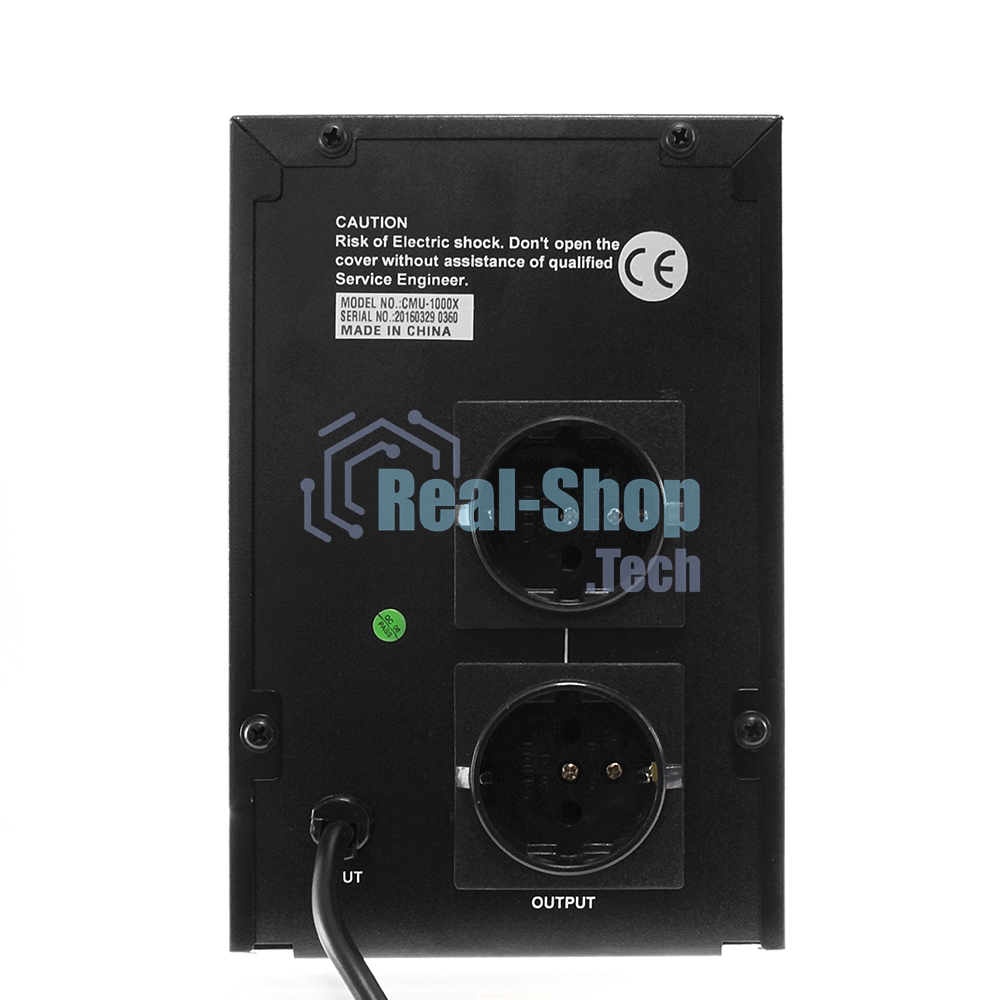 Источник бесперебойного питания Crown CMU-1000X (1000VA/600w; Off-Line; 2 х Euro с резервным питанием и фильтрацией; 12V7AH х 2; Металл)