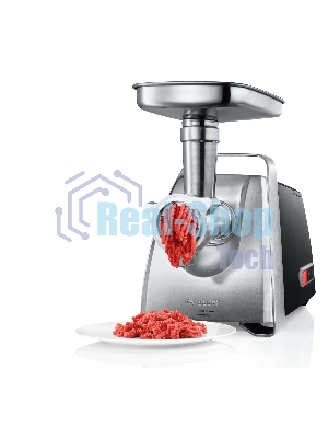 Мясорубка электрическая Bosch MFW68660 черный, 2200 Вт, 4.3 кг/мин, реверс, защита от перегрузки, металлический лоток, насадки - 10