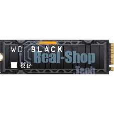 Накопитель SSD WD 1Tb Black SN850X, M.2(22x80мм), NVMe, PCIe 4.0 x4, 3D TLC, R/W 7300/6300Mb/s, IOPs 800 000/1 100 000, TbW 600, DWPD 0.3, with Heat Spreader (12 мес.)